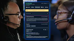 device display showing information about a major emergency event being shared between emergency agencies