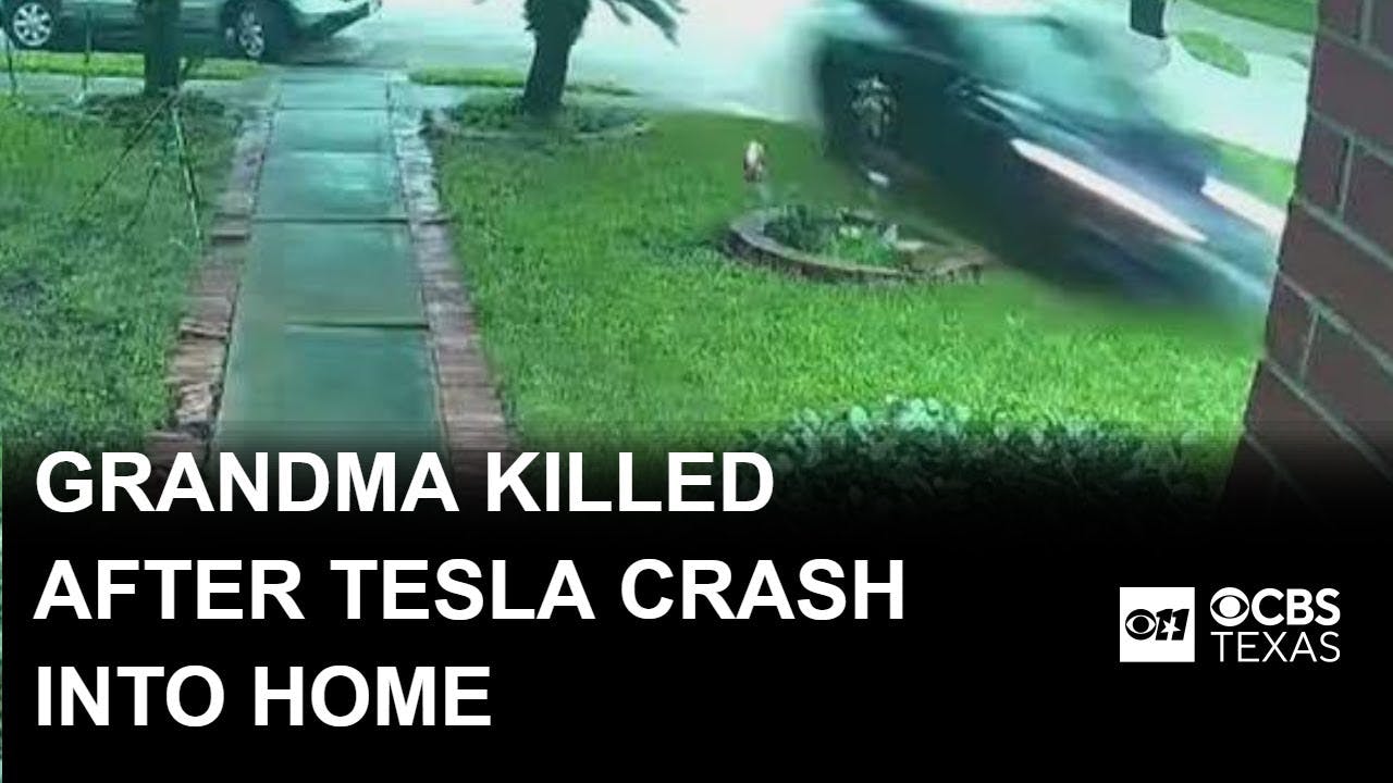 Grandmother killed after Tesla crashes into Texas home