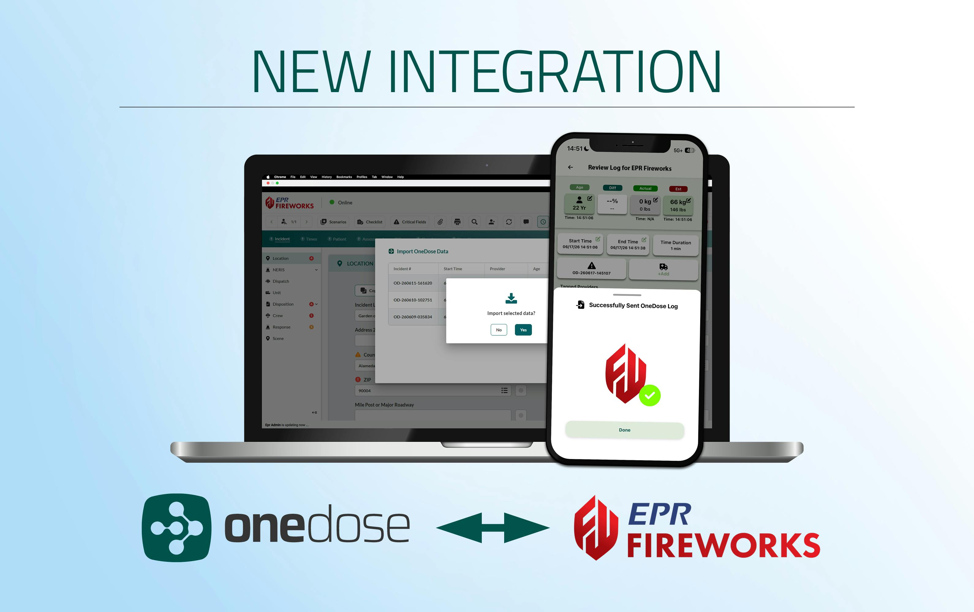 OneDose, EPR Fireworks Unveil Integration