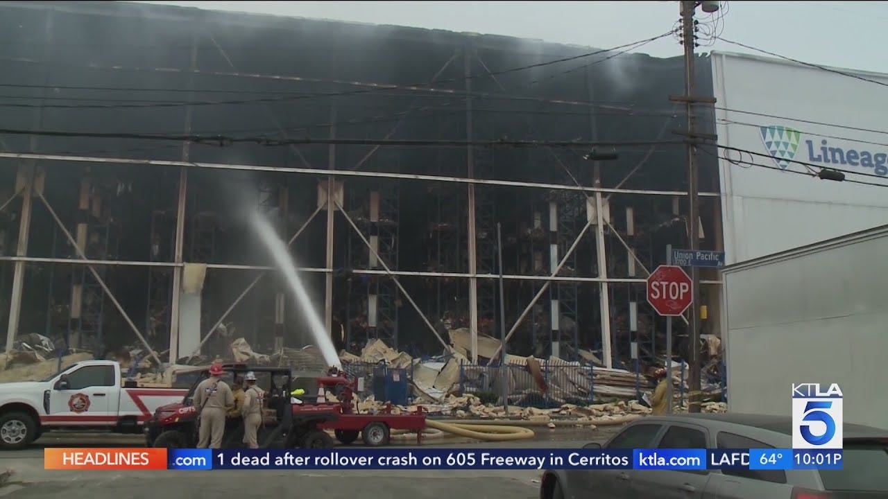 Day 7: Los Angeles Firefighters Still Operating at Cold Storage Warehouse