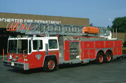 Rochester, NY, Fire Department's Quint 2 circa 1982