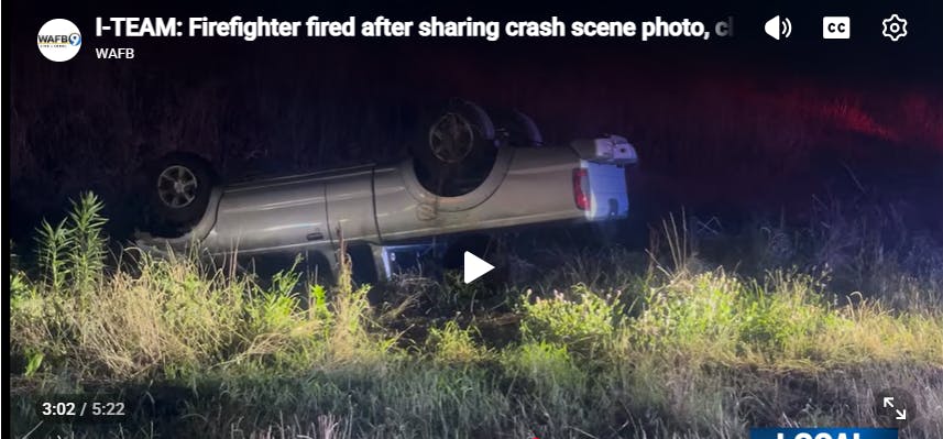 Veteran Pointe Coupee Parish, LA, Firefighter Fired for Sharing Photo of Overturned Truck