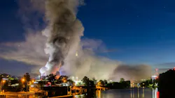 For 16 hours, German firefighters battled a fire at one of the country's largest wholesale markets. The fire destroyed and damaged several halls at the Stuttgart complex.