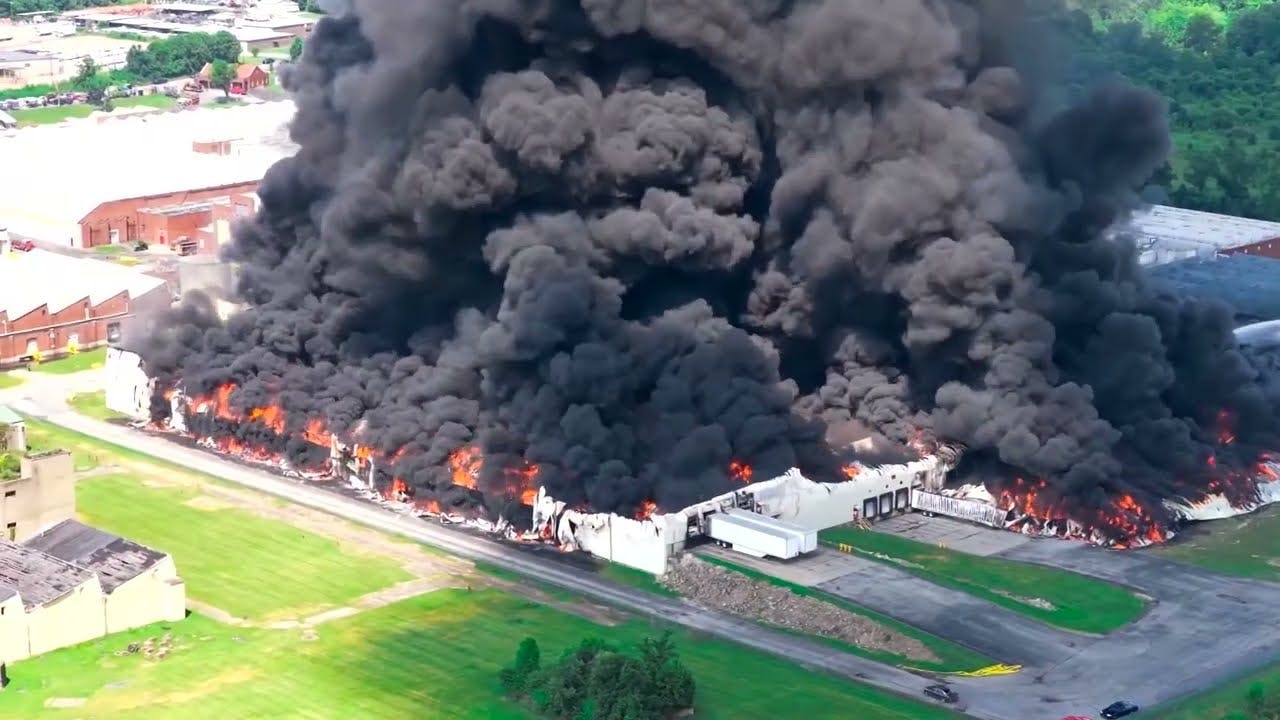Parkersburg, WV Warehouse Continues to Burn