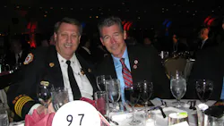 Gary Ludwig and Randolph Mantooth at a Congressional Fire Services Institute dinner.