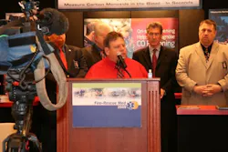 Randolph Mantooth waits to address EMS providers during Fire-Rescue Med 2009.