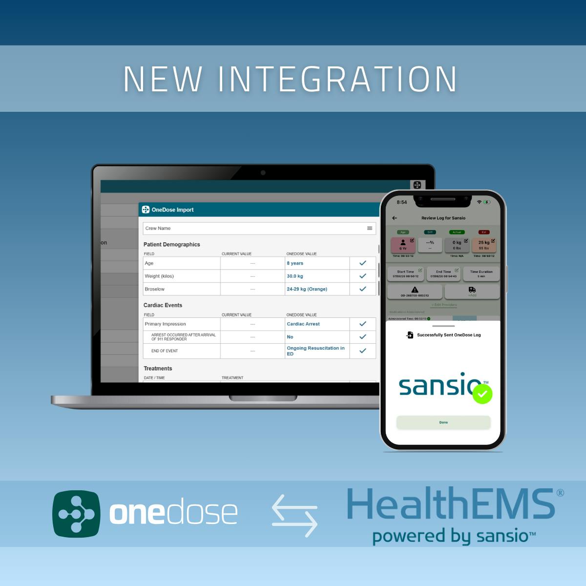 OneDose, Sansio HealthEMS Integration Bolsters ePCR