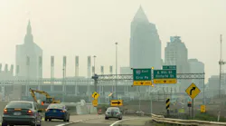 Cleveland was hazy Thursday from Canadian wildfire smoke.
