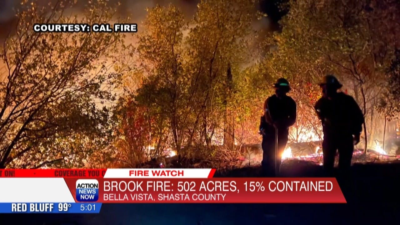 650 firefighters battle Brook Fire in rugged Shasta County