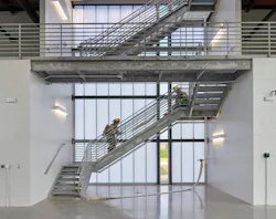 The Marion, IA, Fire Station No. 1 incorporates biophilic design, including natural light, outdoor spaces and natural materials.