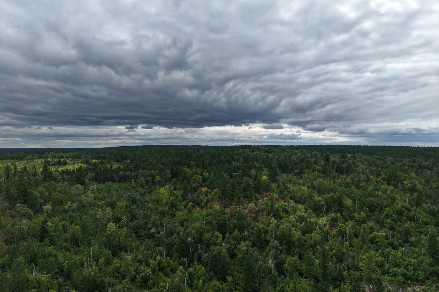 Heavy storm clouds hang over the Boundary Waters Canoe Area Wilderness Tuesday.