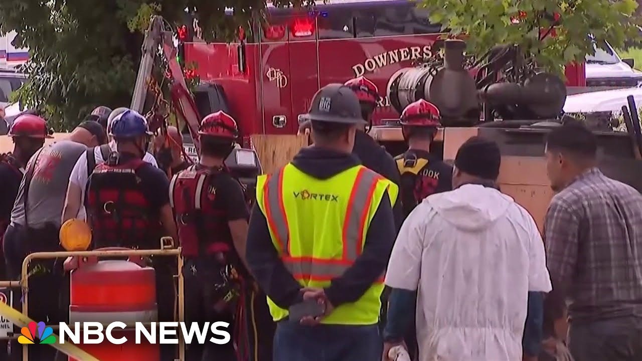 Rescuers search for contractors stuck in Illinois storm drain