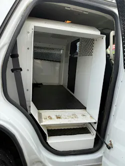 compartment in rear of K-9 police vehicle for canine