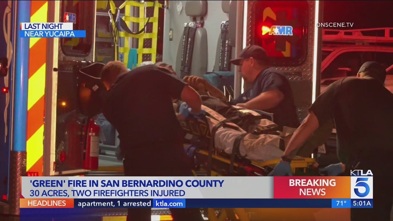Firefighters Hurt Battling Wildfire in Rought Terrain in San Bernardino, CA, Mountains