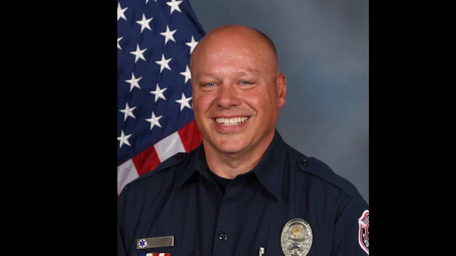 West Metro Fire Rescue Firefighter/Paramedic Jarrod Leonard fell nearly 50 during technical rescue training in a steep, rocky area near Morrison.