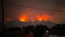 Officials said one firefighter was found unconscious at a fire in Ageranos while two died at a fire in Crete.
