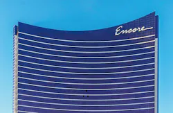 Clark County firefighters say the fire was contained to one room on the 56th floor of the Encore Las Vegas resort.