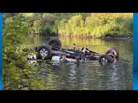 Man Rescued from Submerged Truck by Bolivar, Canton, OH, Firefighters