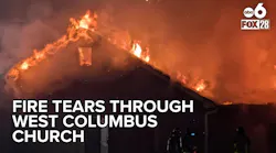 Ohio church engulfed in flames after suspected lightning strike