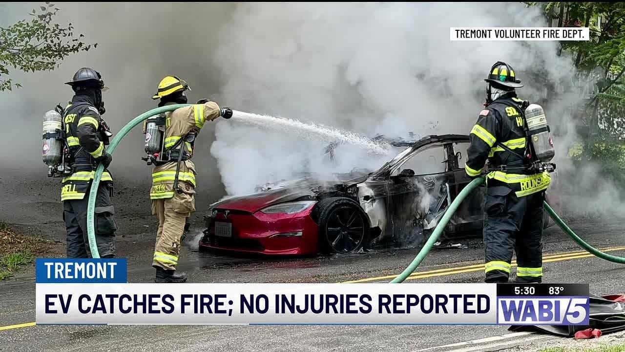 Tesla Battery Ignites in Front of Tremont, ME, Fire Station