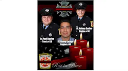 Killed in the rowhome collapse were from left, Lt. Paul Butrim, EMT/Firefighter Kenny Lacayo, and Paramedic/Firefighter Kelsey Sadler.
