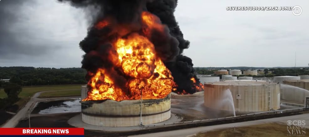 Lightning Sparks Explosion at Glenpool, OK, Tank Farm