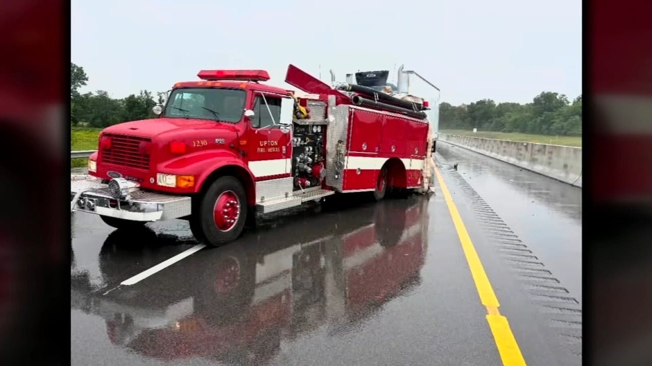 Another Upton, KY, Fire Apparatus Hit on Interstate
