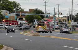 EMS crews and firefighters assist at the scene in Harford County.