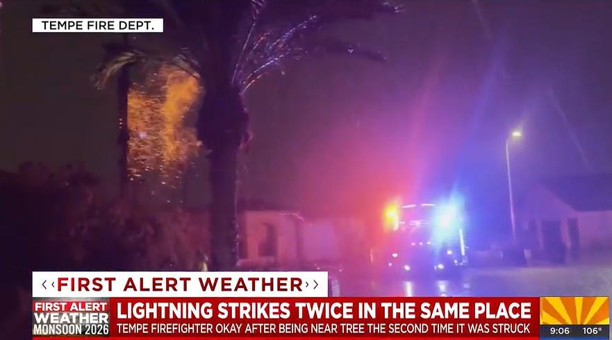 Tempe, AZ, Firefighter Returns to Work after Lightning Strike
