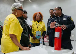 firefighters educate citizens about fire prevention