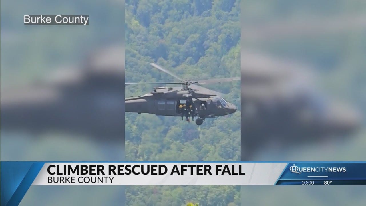 Medics Rappel to Rescue Injured Climber on Shortoff Mountain, NC
