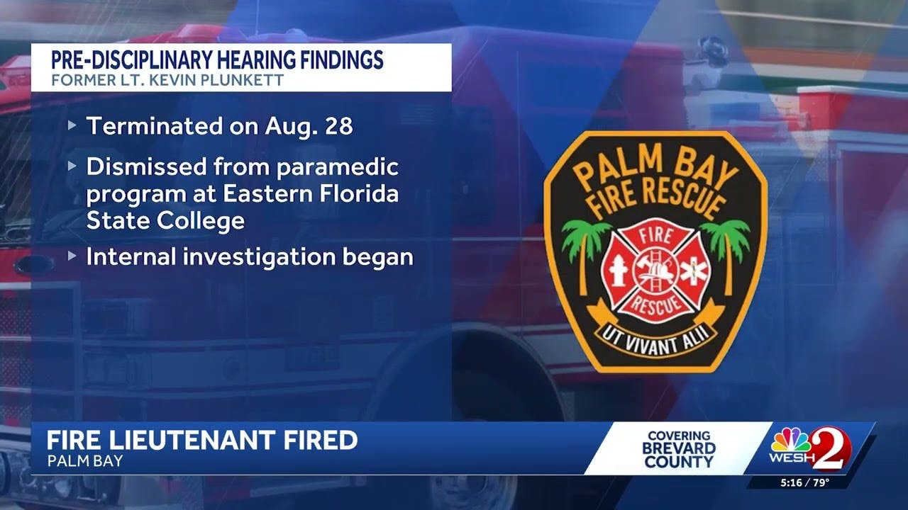 Palm Bay Fire lieutenant fired after lying on paramedic training records