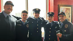members of fire department of various rank