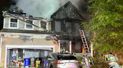 house that caught fire showing areas of collapse caused by heat and flames