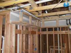kitchen soffit area of house that's under construction