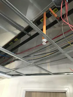 area above a drop ceiling in a commercial building