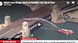 Chicago Firefighters Spray Swollen, Stuck Bridge