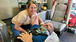 West Metro Fire Rescue Firefighter/Paramedic Jarrod Leonard and his wife, Monica, were escorted to a Denver-area neurological rehabilitation facility by West Metro Medic 16 and Truck 14.