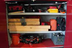 Compartment shelving was customized to maximize usable space on South Metro Ladder 34.