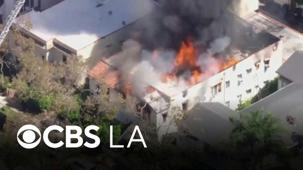 Crews battle fire at Beverly Hills apartment building