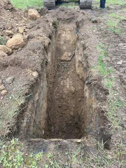trench dug by fire department technical rescue team for quarterly training