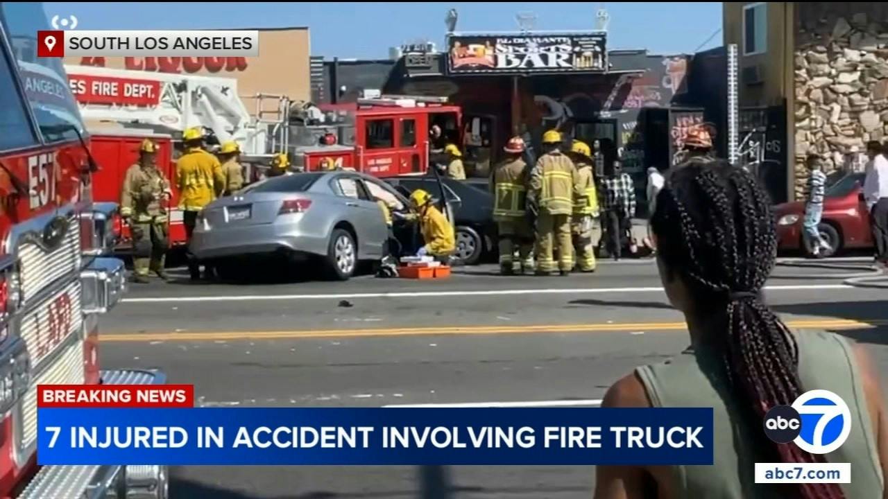 Seven Hurt in Crash Involving Los Angeles Fire Department Ladder Truck