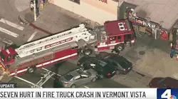 Seven Hurt in Crash Involving Los Angeles Fire Department Ladder Truck