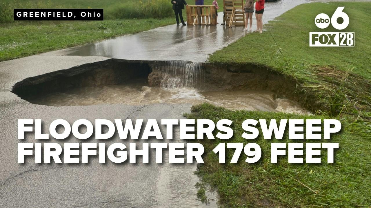 Paint Creek, OH, Firefighter Swept 179 Feet Through Flooded Culvert