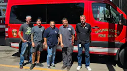 John Nieves, second from right, along with his Round Rock Fire Apparatus Shop team.