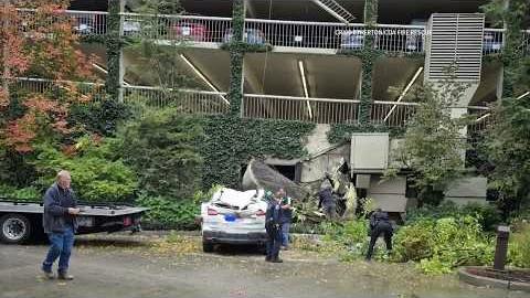 Car Falls from Third Floor Parking Deck in Coeur d'Alene, Injuring Two