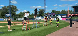 One of the stunts that The Firefighters Entertainment Team pulled off during the weekend was jumping rope while being at the top of the ladder.