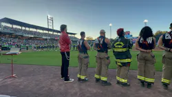 There was an extra moment of silence after the National Anthem when The Firefighters played on Sept. 11 in Syracuse, NY.