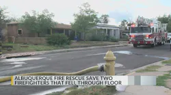 Two Albuquerque, NM, Firefighters Avoid Injuries after Floor Collapses