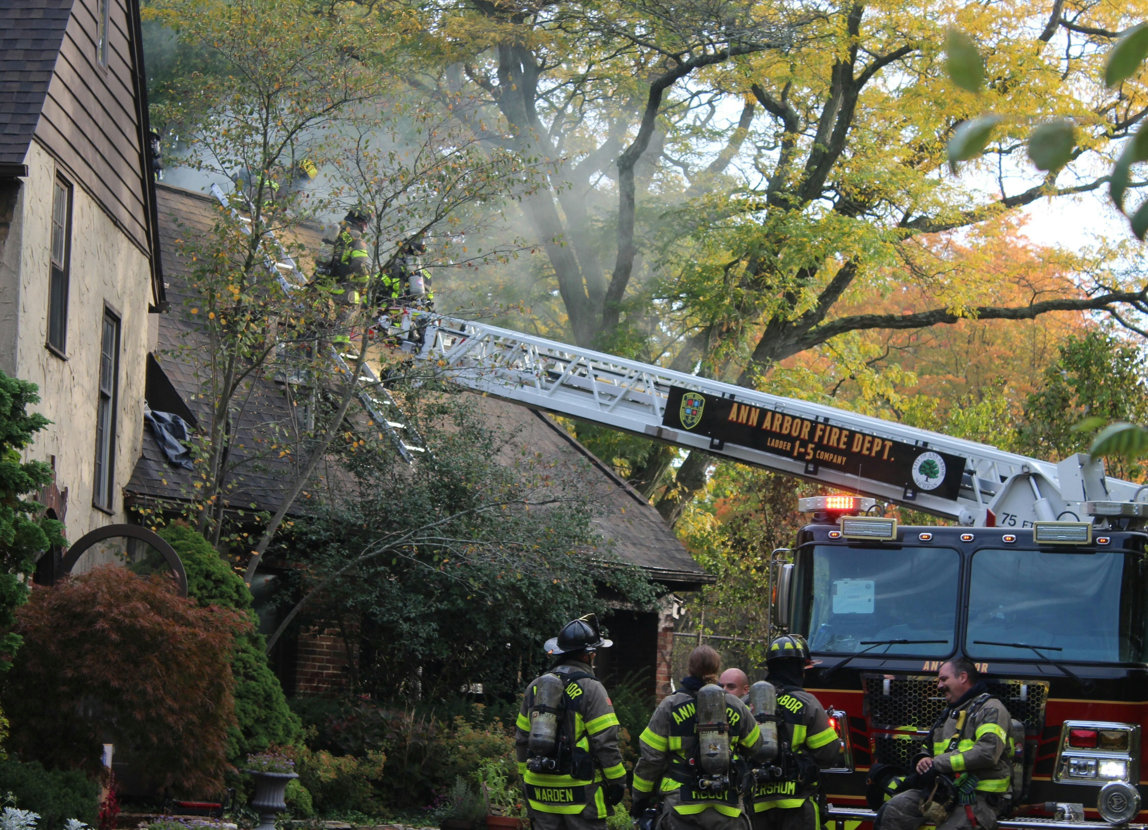 Firefighters spent hours finding pockets of fire at a garage fire.
